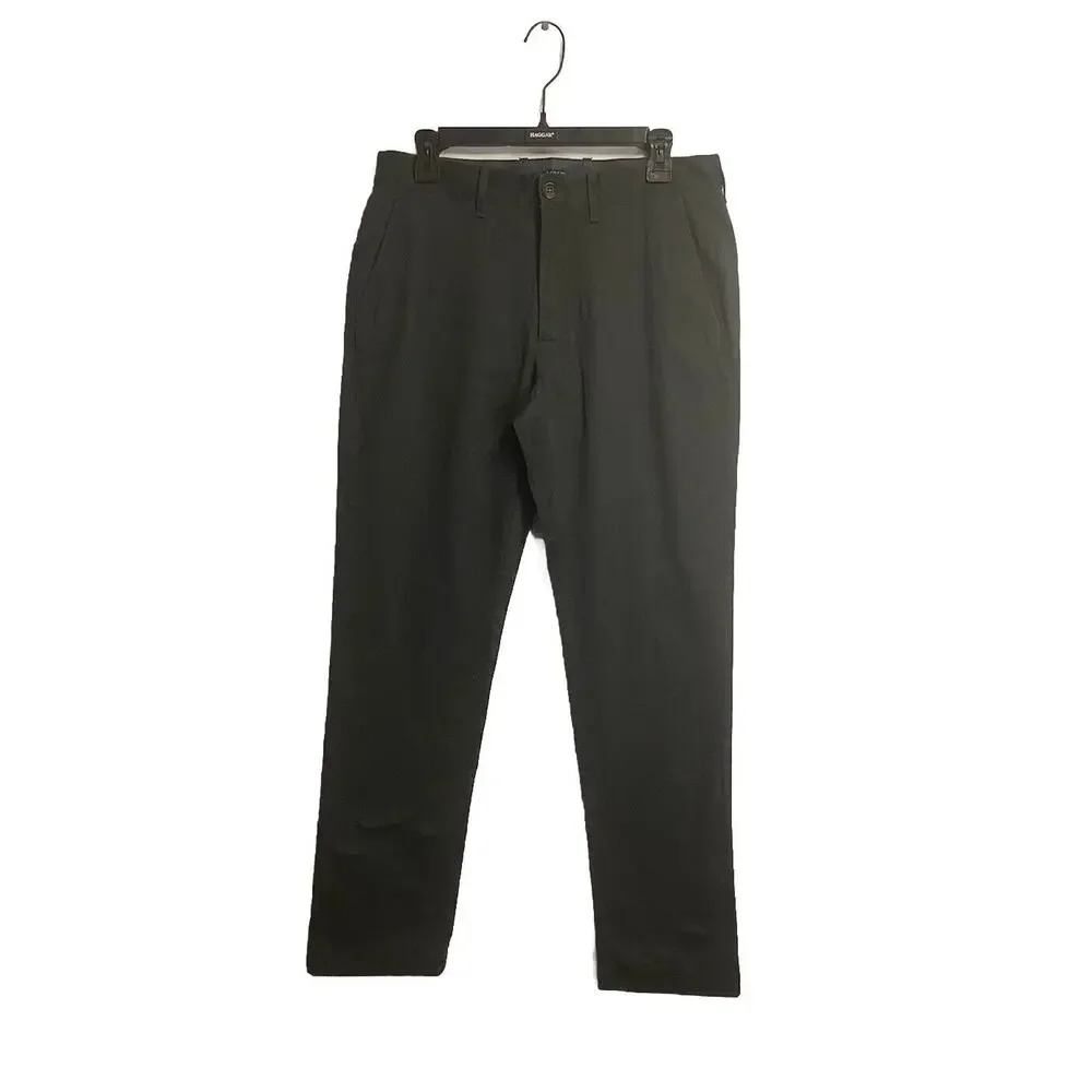 J. Crew Mens Flex Straight Pants‎ Chino Flat Front Stretch Green Cotton Sz 31x32